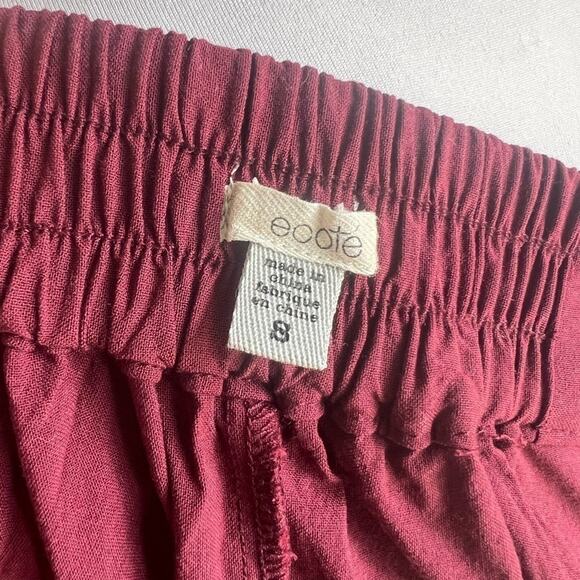URBAN OUTFITTERS ECOTE BASQUE WAIST BUTTON DOWN MIDI SKIRT BURGUNDY SMALL - Picture 9 of 10
